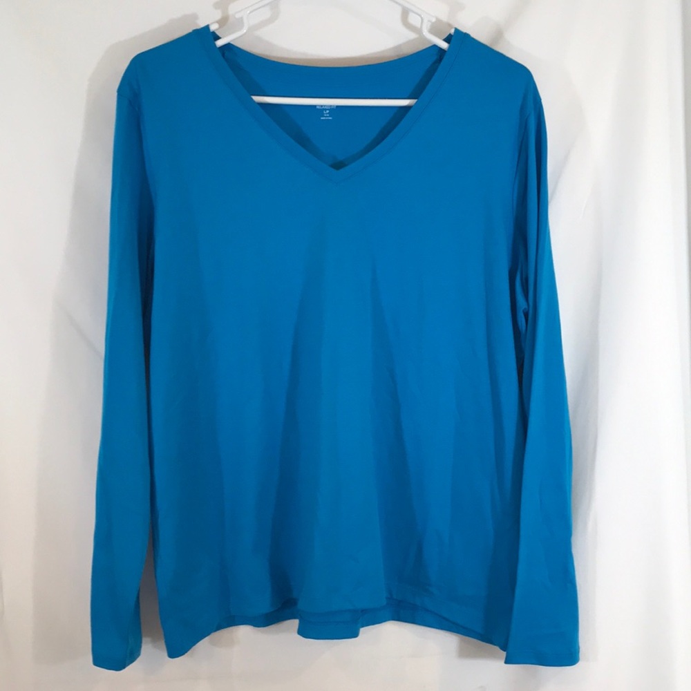 Gorgeous Blue Lands End Long Sleeve Tee